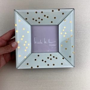 Nicole Miller Home Gold Polka Dot and Turquoise Picture Frame NWOT
